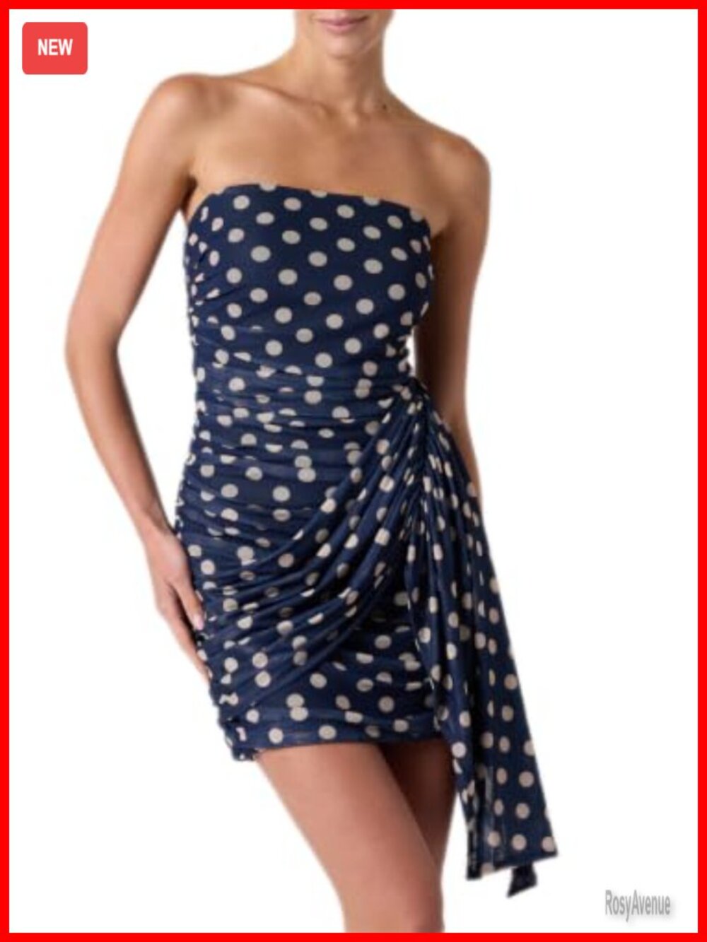 Lulus Rossi Strapless Polka Dot Mini Dress Ruched Party